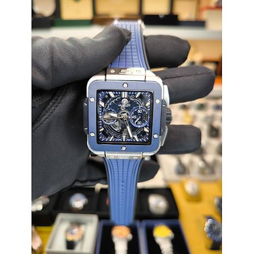 HUBLOT SQUARE BANG UNICO TITANIUM BLUE 821.NL.5170.RX ETA SAAT