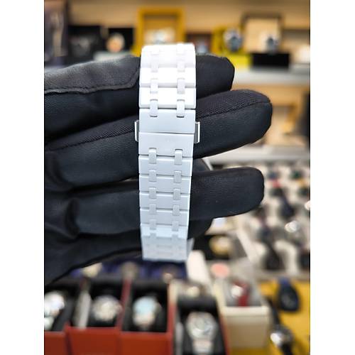 AUDEMARS PIGUET ROYAL OAK PERPETUAL CALENDER WHITE CERAMIC 26579 ETA