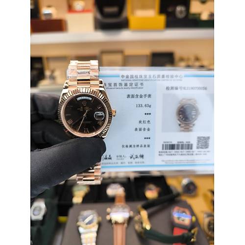 ROLEX Day-Date 40mm Brown Dial 18K Alt�n Kaplama 228235 ETA SAAT