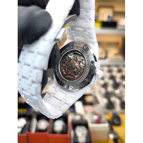 AUDEMARS PIGUET ROYAL OAK PERPETUAL CALENDER WHITE CERAMIC 26579 ETA