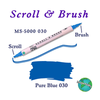 Zig Scroll & Brush ift izgi ve Fra Ulu Kaligrafi ve Glgeleme Kalemi 030 Blue