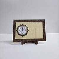 Saatli Ah�ap Pano - Masa �simli�i - Ceviz