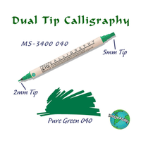 Zig Calligraphy Çift Uçlu Kaligrafi Kalemi 2 mm + 5 mm 040 Green