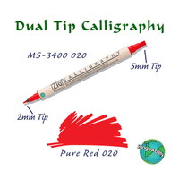 Zig Calligraphy Çift Uçlu Kaligrafi Kalemi 2 mm + 5 mm 020 Red