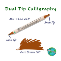 Zig Calligraphy ift Ulu Kaligrafi Kalemi 2 mm + 5 mm 060 Pure Brown