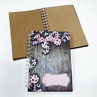 Ahap Kaplama Defter - Pembe iek Dal