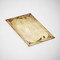 Kaligrafi Ka��t� 10'lu Paket - 200 gr Parlak Ku�e - �ift Lale Bord�r Flourish