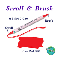 Zig Scroll & Brush ift izgi ve Fra Ulu Kaligrafi ve Glgeleme Kalemi 020 Red