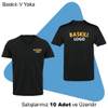 irket Logolu Baskl %100 Pamuk V Yaka Tirt
