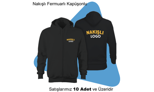 irket Logolu Nakl Kaponlu & Fermuarl Sweat