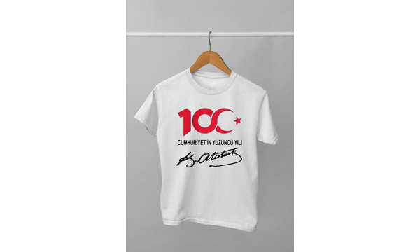 100. Yl Cumhuriyet (Uniseks ocuk Tirt)