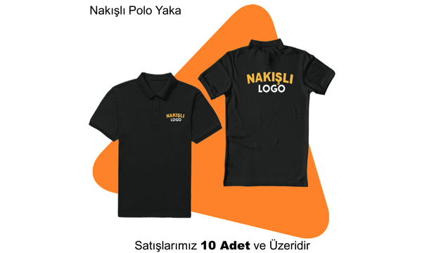 Şirket Logolu %100 Pamuk nakışlıPolo Yaka  Tişört (Amerikan Pike)