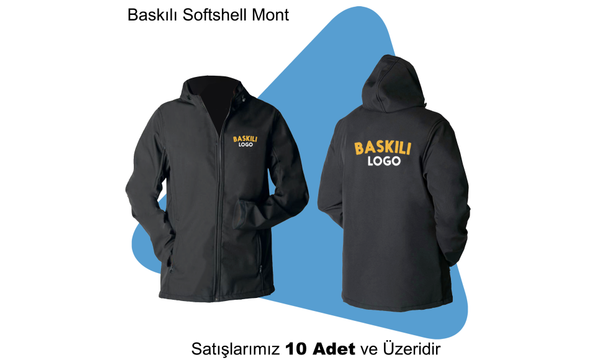 irket Logolu Baskl Softshell Mont
