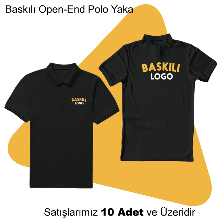 �irket Logolu Open End Kuma� Bask�l� Polo Yaka  Ti��rt