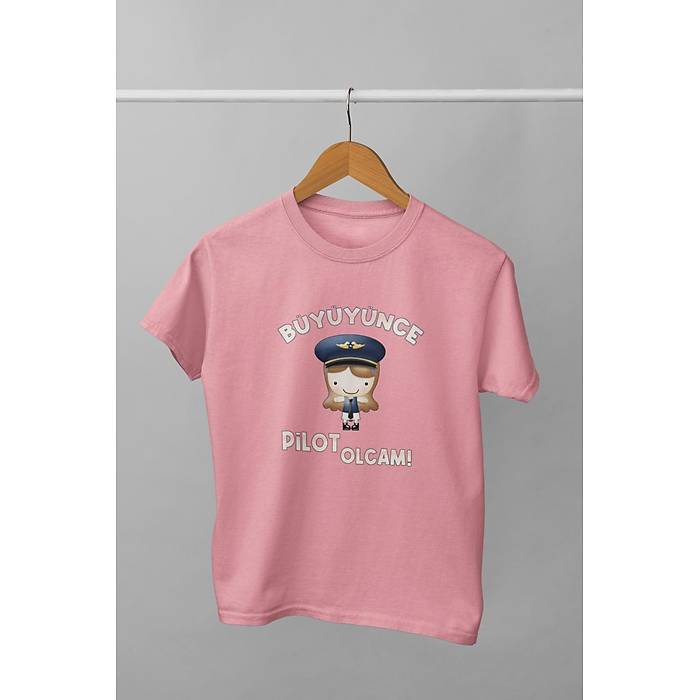 B�y�y�nce Pilot Olcam K�z ( Uniseks �ocuk Ti��rt)