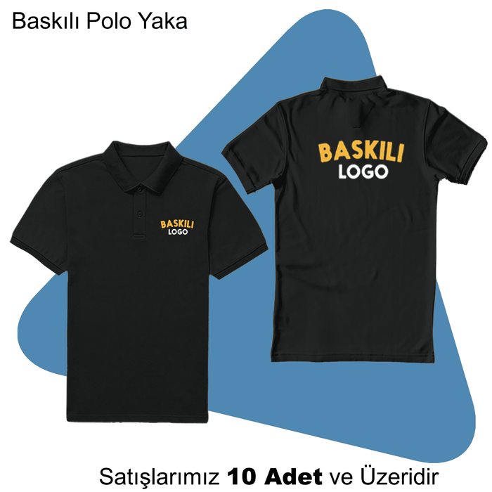 �irket Logolu Bask�l� %100 Pamuk Polo Yaka  Ti��rt