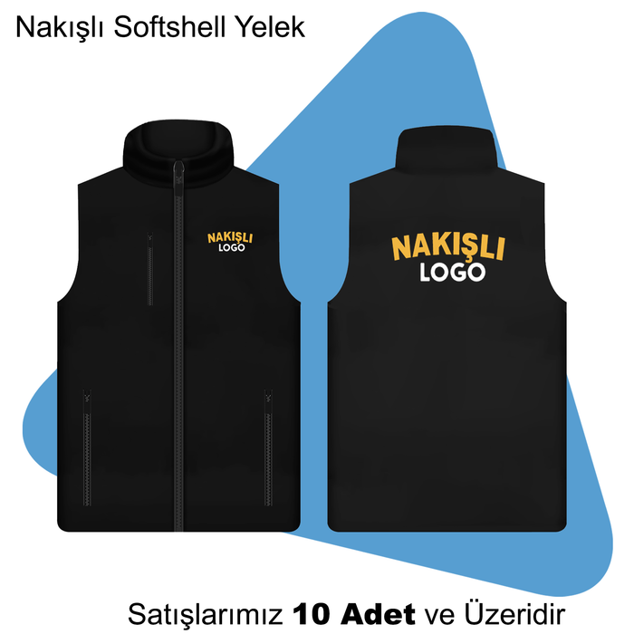 �irket Logolu Nak��l� Softshell Yelek