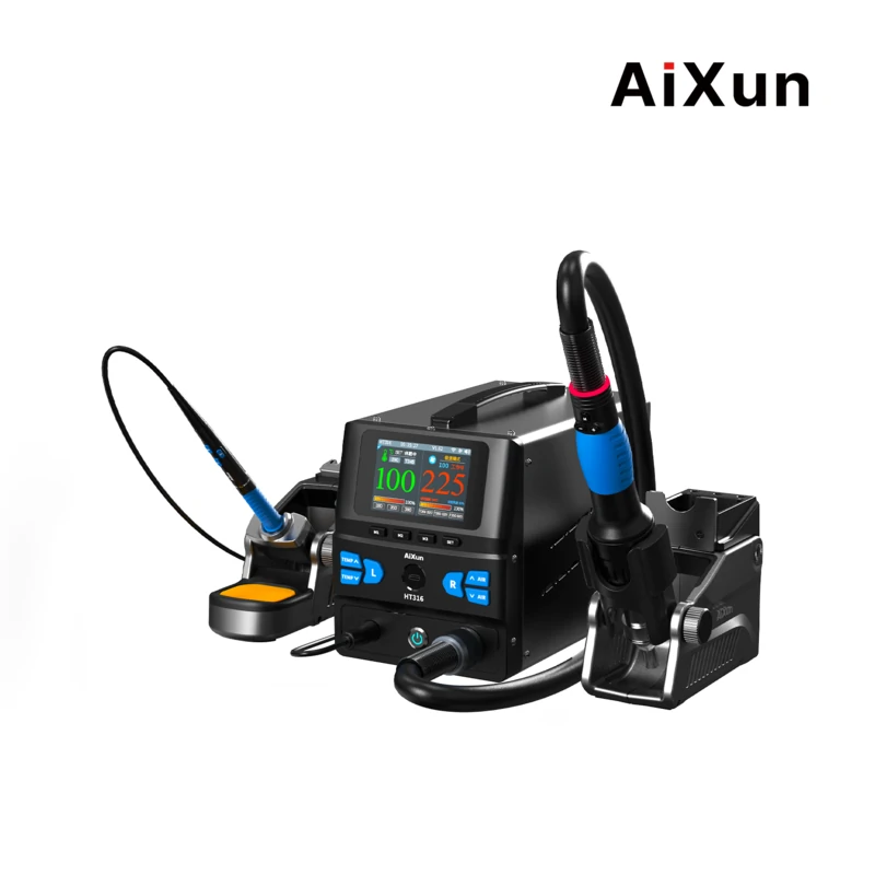 Aixun HT316 1400W Sıcak Hava ve Havya (T225 El Tutamağı C030 / C080 / C150 serisi havya uçları)