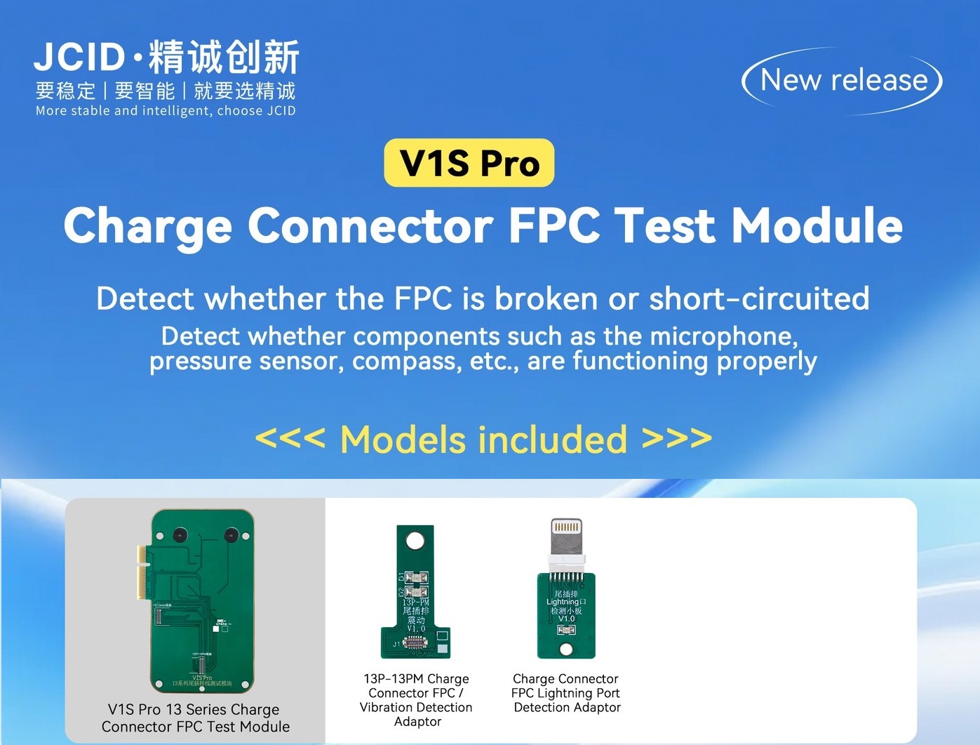 JC V1S PRO iPhone 13 Charge Connector FPC Test Modül