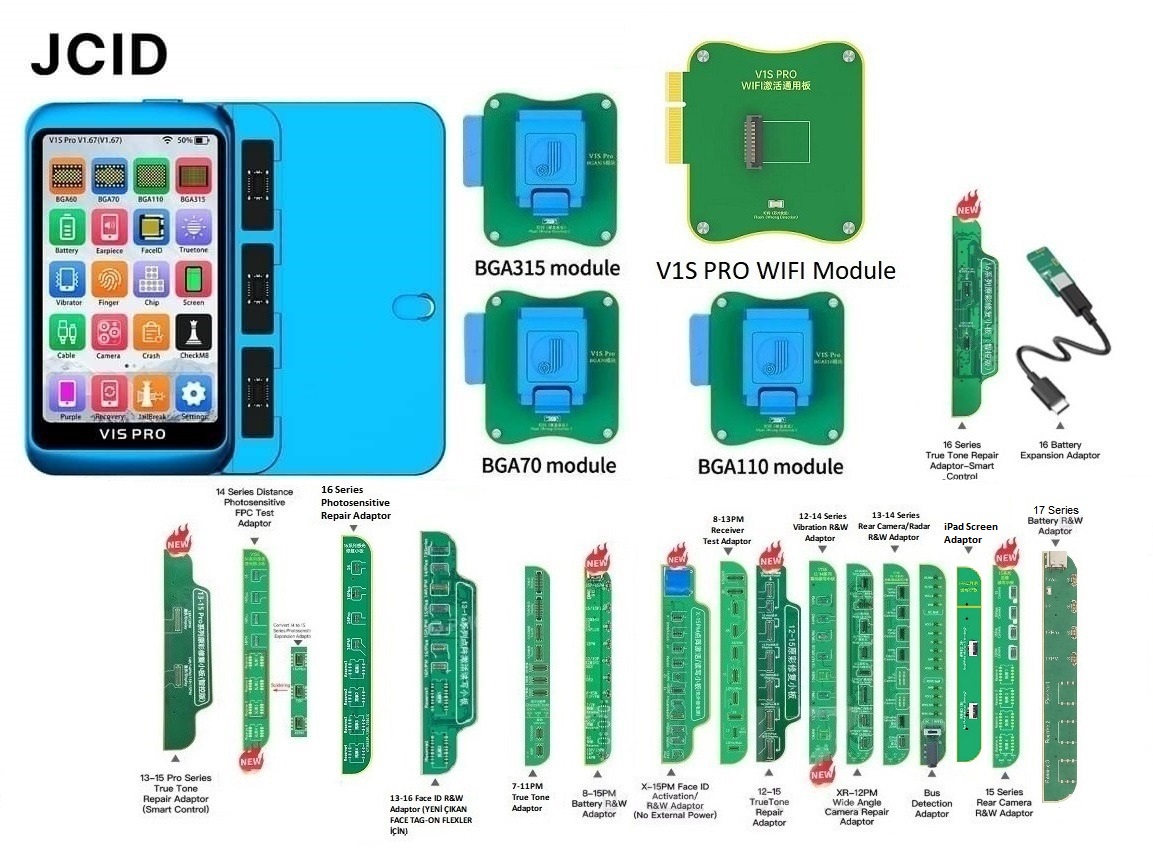 V1S Pro MEGA SET (BGA70/BGA110/BGA315/WIFI Modül ve 22 in 1 Bord Seti)