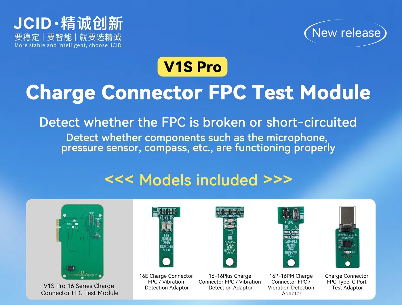 JC V1S PRO iPhone 16 Charge Connector FPC Test Modül