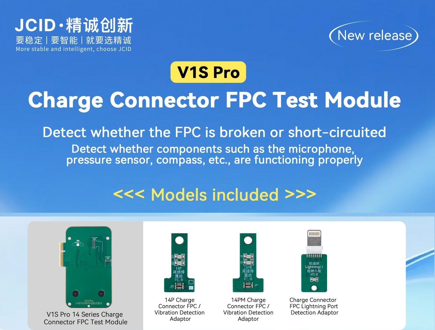 JC V1S PRO iPhone 14 Charge Connector FPC Test Modül