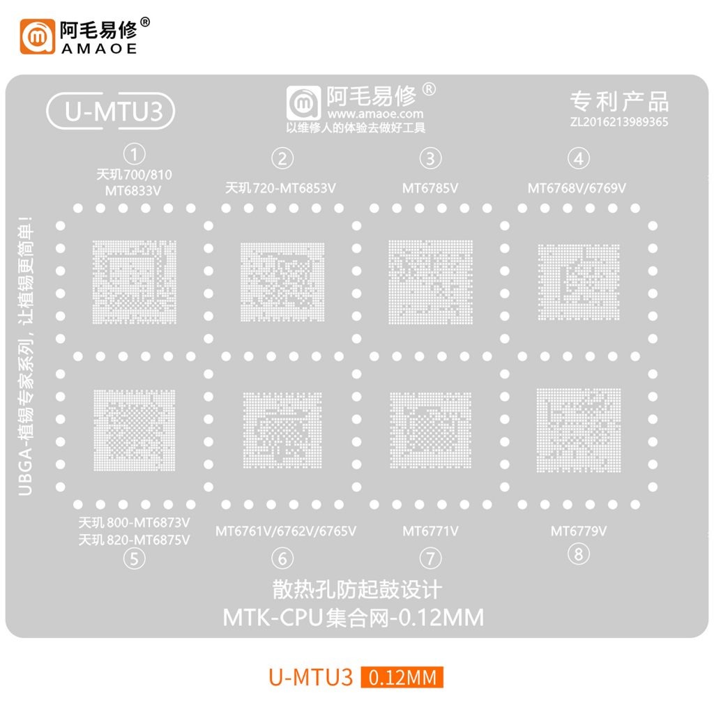 Amaoe U-MTU 3 Entegre Kalıbı (MT6833V / MT6853V / MT6785V / MT6768V / MT6769V / MT6873V / MT6875V / MT6761V / MT6762V / MT6765V / MT8768V / MT6771V / MT8183V / MT6779V)