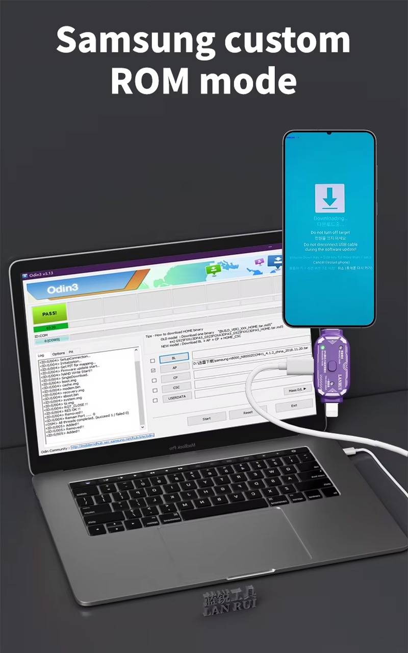 Lanrui V587 Lightning + Type-C Mühendislik Kutusu, DFU / Kurtarma / Samsung İndirme Modlarına Giriş İçin