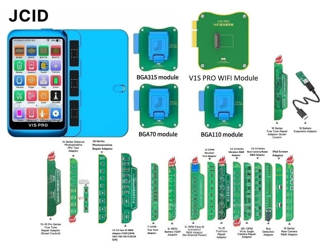 V1S Pro MEGA SET (BGA70/BGA110/BGA315/WIFI Modül ve 21 in 1 Bord Seti)