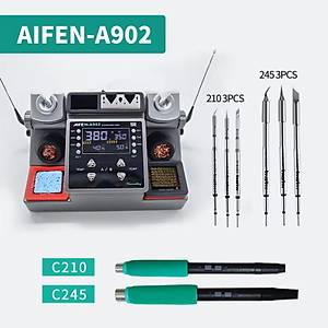 Aifen A902 �stasyonlu Havya (350W) (T210 ve T245 El Tutamaklar� ile birlikte g�nderilir.)(Paket i�eri�inde 6 adet u� bulunmaktad�r.)