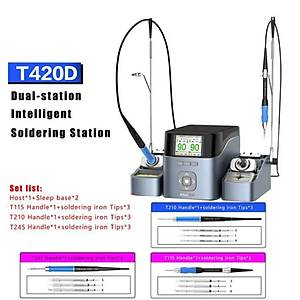 Aixun T420D �stasyonlu Havya ( 3 Adet C210 , 3 Adet C245 , 3 Adet C115 U�  )(Toplam 3 Adet Tutamak 9 Adet U� ile Gelmektedir.)