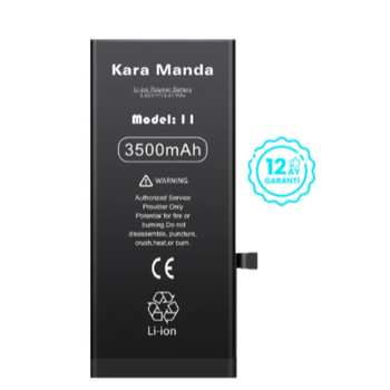 KARA MANDA iPhone 11 Batarya (3500 mAh) (1 Yıl Garanti)