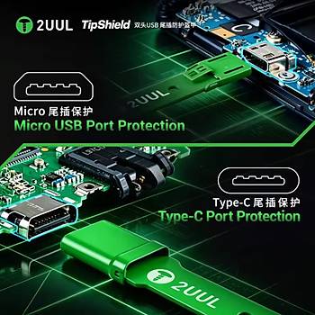 2UUL TS01 �ift Ba�l�kl� �arj Soketi Koruma Aparat� (Type-c ve Micro Usb)