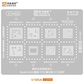 Kapsaml� ��lemci Kal�p Seti (Qualcomm / MediaTek / Exynos / Kirin) (Amaoe M�knat�sl� Tabla ve Ped Seti ile birlikte g�nderilir!) (48 Adet Kal�p)