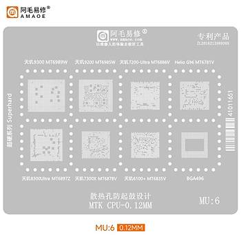 Kapsaml� ��lemci Kal�p Seti (Qualcomm / MediaTek / Exynos / Kirin) (Amaoe M�knat�sl� Tabla ve Ped Seti ile birlikte g�nderilir!) (48 Adet Kal�p)