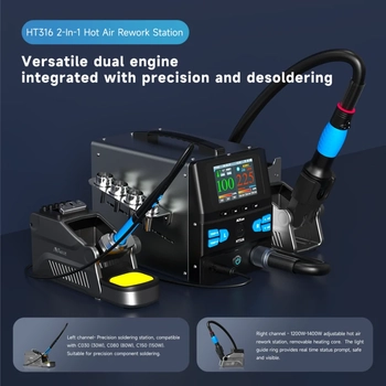 Aixun HT316 1400W S�cak Hava ve Havya (T225 El Tutama�� C030 / C080 / C150 serisi havya u�lar�)