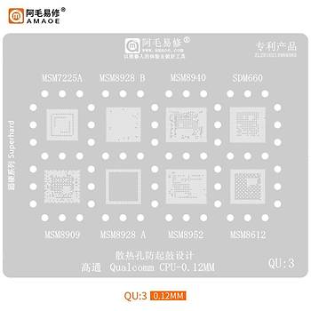Kapsaml� ��lemci Kal�p Seti (Qualcomm / MediaTek / Exynos / Kirin) (Amaoe M�knat�sl� Tabla ve Ped Seti ile birlikte g�nderilir!) (48 Adet Kal�p)