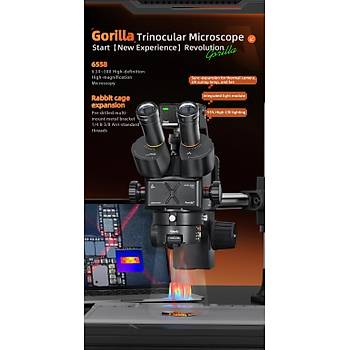 Qianli Gorilla 6558x Mikroskop (Paket i�eri�indeki mekanizma led ���k,lens ve UV ����� kapsamaktad�r. Termal kamera kullan�m� i�in ekstra aparat sat�n al�nmal�d�r.)