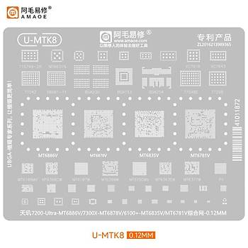 Kapsaml� ��lemci Kal�p Seti (Qualcomm / MediaTek / Exynos / Kirin) (Amaoe M�knat�sl� Tabla ve Ped Seti ile birlikte g�nderilir!) (48 Adet Kal�p)