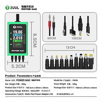 2UUL PW08 Mac Power Kablo