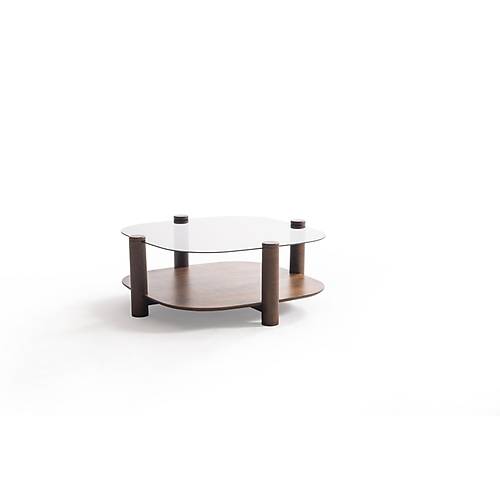 974 Walnut Bronze Glass Orta Sehpa