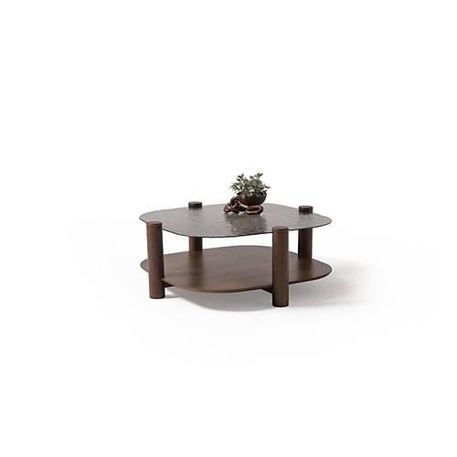 974 Walnut Bronze Orta Sehpa