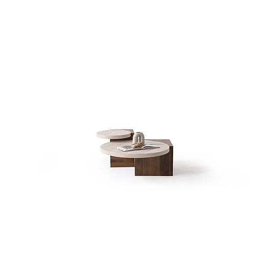 972 Walnut Traverten Orta Sehpa