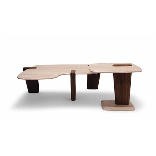 960 Walnut Traverten Orta Sehpa