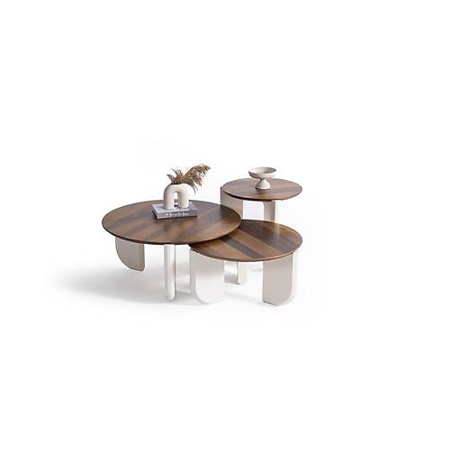 720 Walnut Cream Orta Sehpa