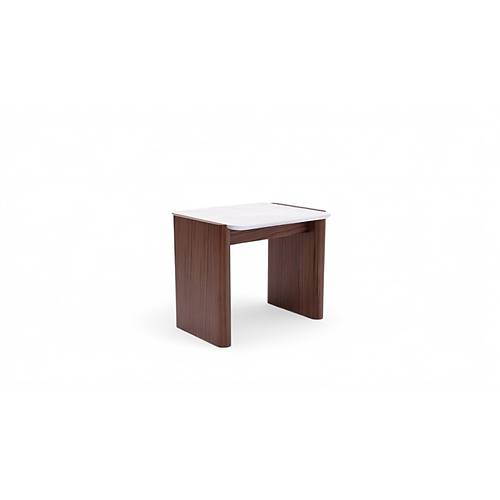 668 Walnut Marble Orta Sehpa