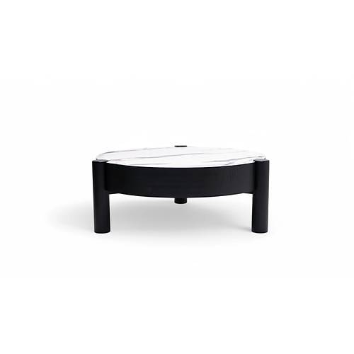 670 Black White Marble Orta Sehpa