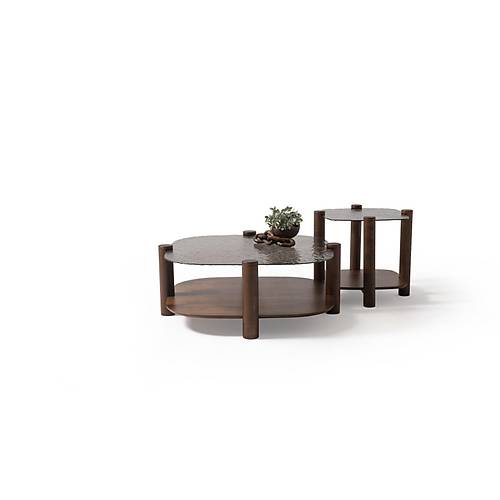 974 Walnut Bronze Orta Sehpa