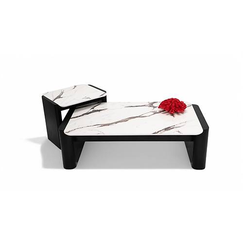 668 Oak Black Marble Orta Sehpa
