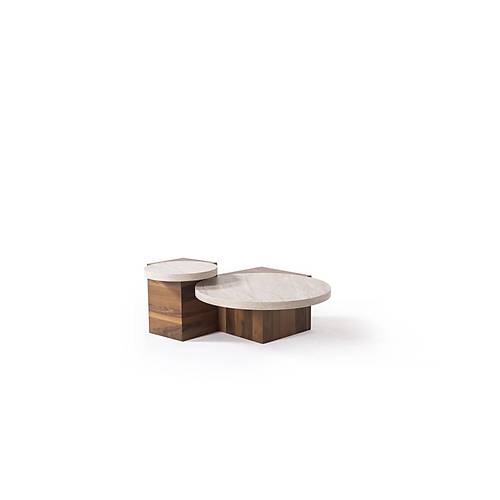 972 Walnut Traverten Orta Sehpa